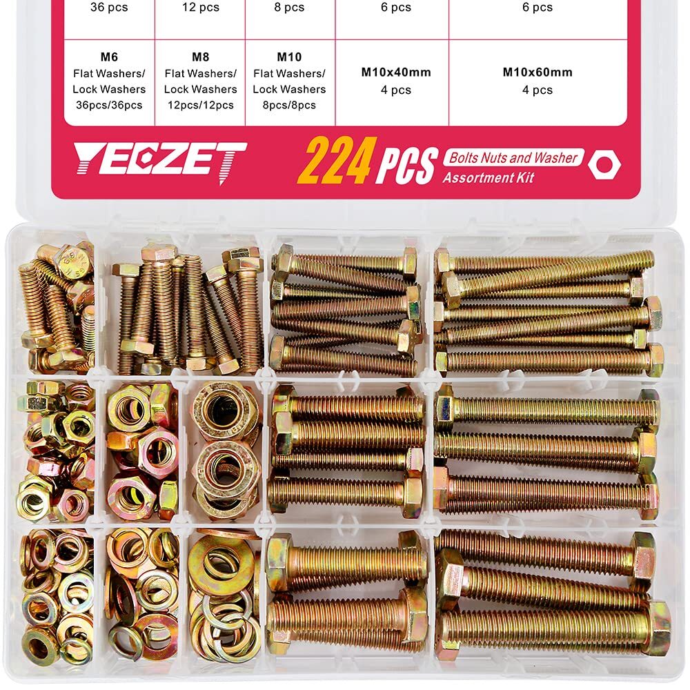YEEZET 224 Pz Kit Bulloni M6 M8 M10 Acciaio 8.8 Alta Resistenza