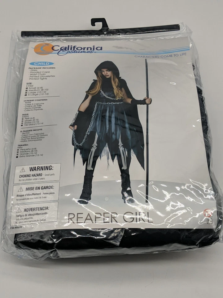Disfraz California Segadora Niña Esqueleto Niño XL 12-14 Disfraz Halloween Foto 4 de 4