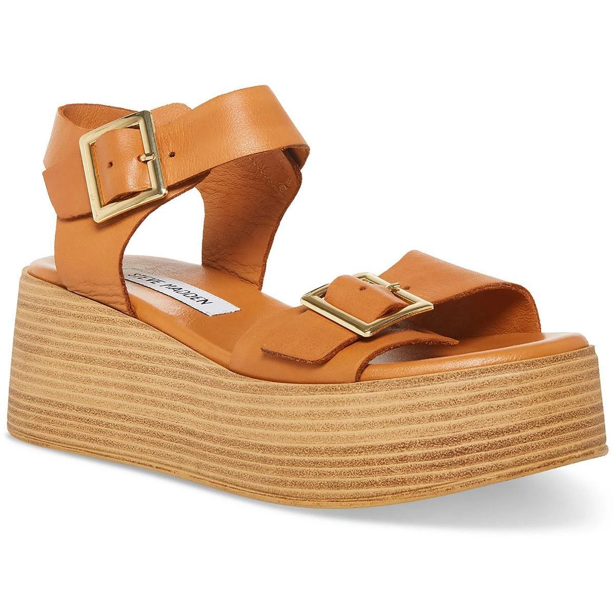 Steve madden tan platform sandals sale