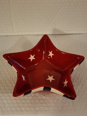 USA19.  Red, White & Blue  Star Dip/Snack Bowl, Libby Wilkie for Hausenware