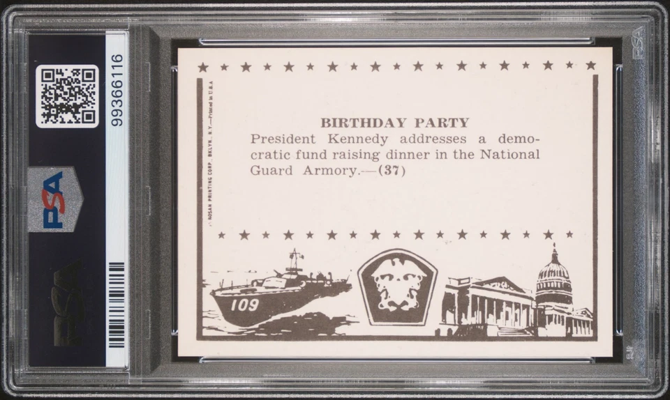PSA 10 1963 Rosan John F Kennedy #37 Rookie Card Gem Mint Birthday President USA - Image 3 of 3