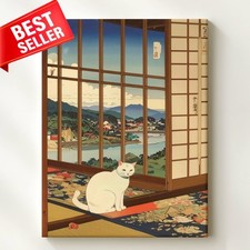 Wall Art Peaceful Window White Tranquil Modern Shoji Japanese Woodblock Canvas