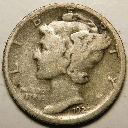 1925 S Mercury Dime VG-F  "Actual Coin Pictured Not Cleaned, Polished or Dipped"
