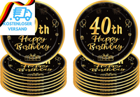 Pappteller 40 Geburtstag,16 StüCk Einwegteller Geburtstag,23Cm Pappteller Einweg