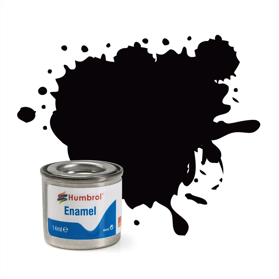 HUMBROL AA0936 PEINTURE ENAMEL 85 COAL BLACK SATIN - TINLET NO 1 (14ML)