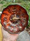 HTF Millersburg PEACOCK AT URN Irridencent Carnival Glass Ice Cream BOWL 5-3/8"