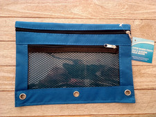 3 Hole Blue Pencil Zipper Binder Pouch