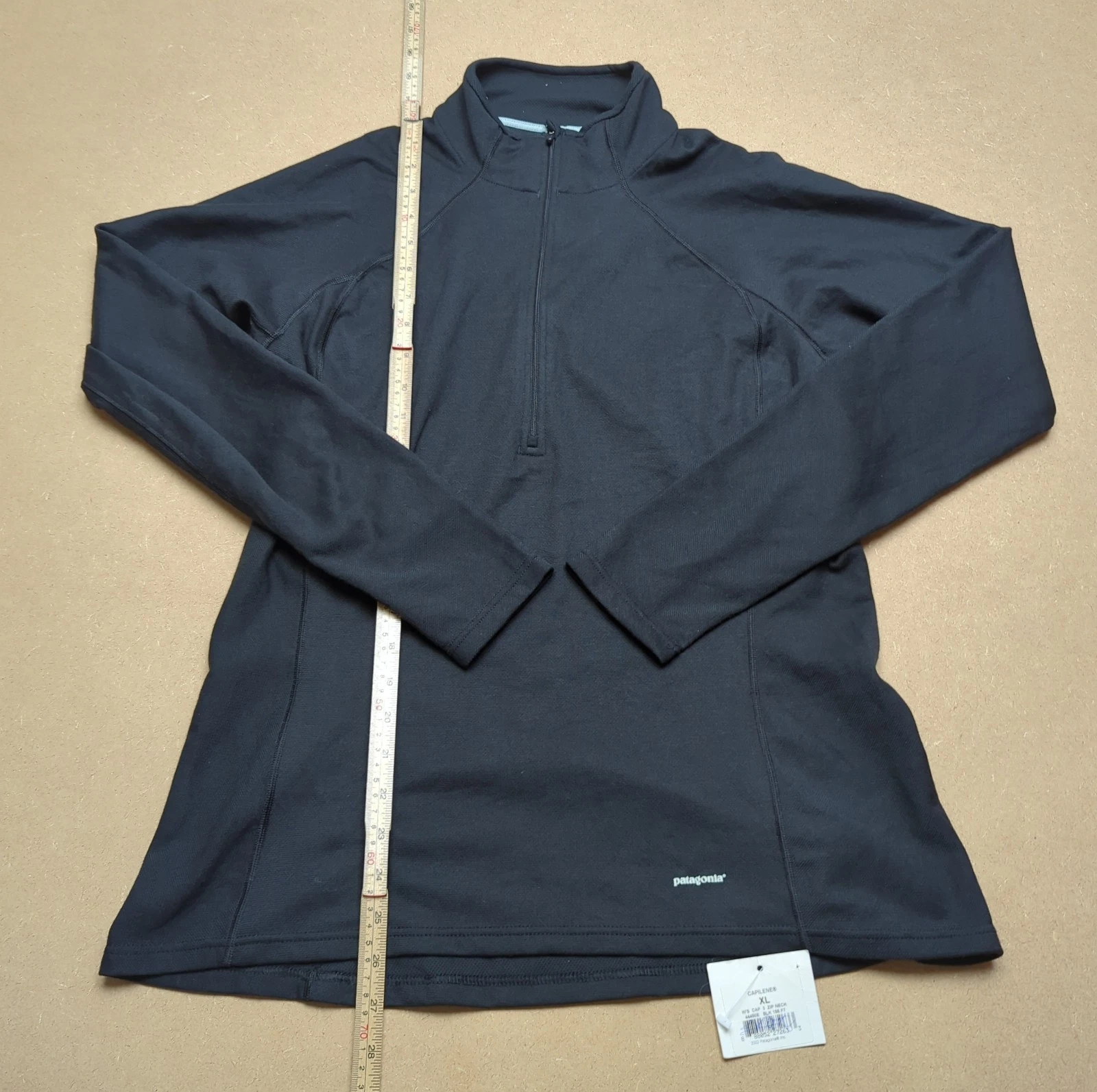 Patagonia Capilene 1/4 Zip Pullover Womens XL Black Base Layer Top NWT