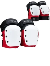 ProTec Street Elbow/Knee Pad Combo Pack Red White Black Large