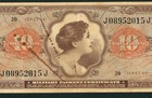 Series 641 $10 Us Military Payment Certificate * Paper Currency (Writing)