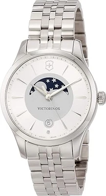 Victorinox Swiss Army 241833 Alliance Moon Phase Silver 35mm Watch MSRP $575 - Image 1 of 4