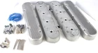 Satin Finned Cast Aluminum GM 2 Piece LS Valve Covers w/ Coil Mounts LS1 LS2 LS3