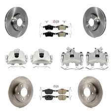 Front Rear Brake Rotors Pads Calipers Kit for Mazda 3 2006-2013 oe4E Stock OE