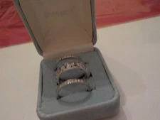 Diamonique Sterling 3pc Ring Set Size 9 1/4 Epiphany QVC New Ships 1 Day Clad