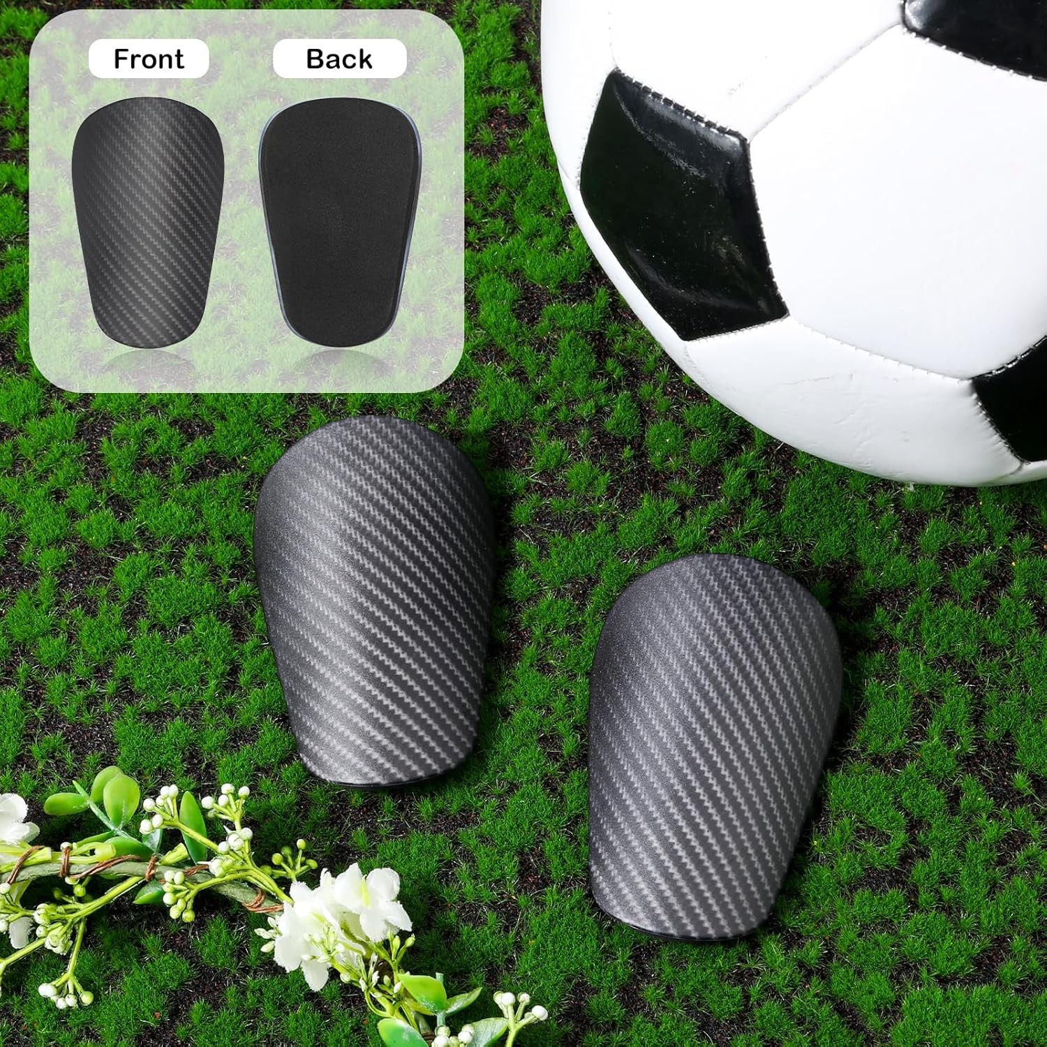 2pcs Mini Soccer Shin Guards EVA Protective Pads Grey for Kids & Adults