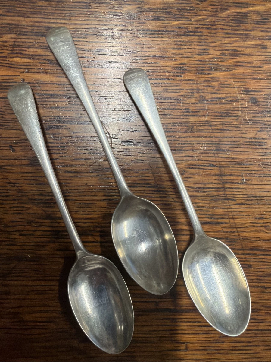 Sterling Silver 3 Demitasse Spoons Sheffield 1913, J Deakin & Sons, 125mm 54.7g