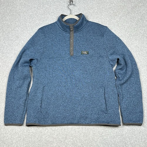 LL Bean Pullover Herren XL blau Snap-T Strickpullover leicht tailliert besser 298050 - Bild 2 von 8