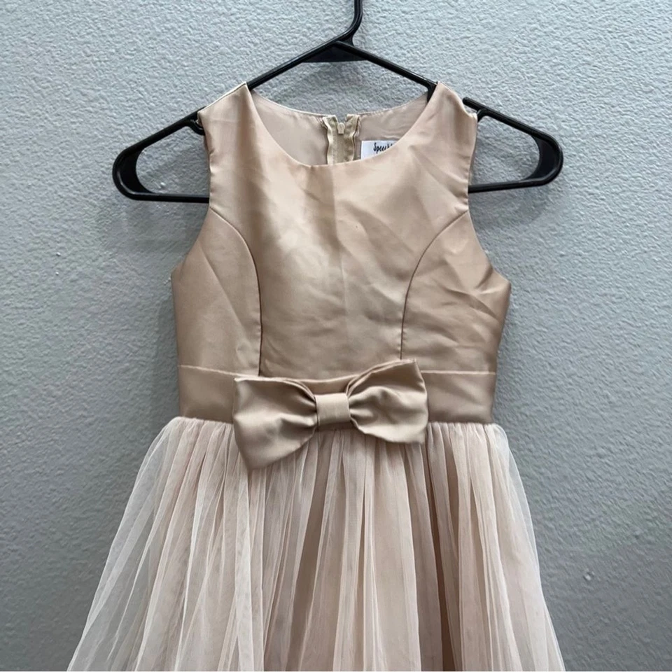 Speechless Girls Formal Dress Size 7 Champ Sleeveless Bow Satin Wedding - Image 4 of 4