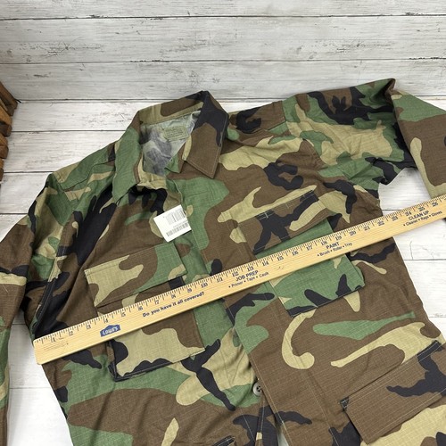 NWT US Army Jacket Mens Medium Long Woodland Camo Hot Weather Coat Canvas - Picture 8 of 13