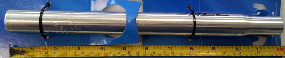 Tija de sillín de aleación para bicicleta 25,6 mm x 300 mm pilar 25,6 x 300 mm plateada Foto 2 de 2