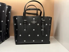 NWT Coach Mollie Tote Bag 25 With Star Print CW022 Black Multi