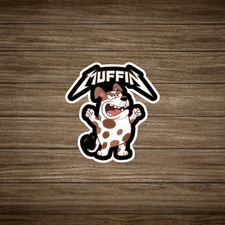 Muffin the Cartoon Spotted Dog - Funny Animal Sticker Decal #2463