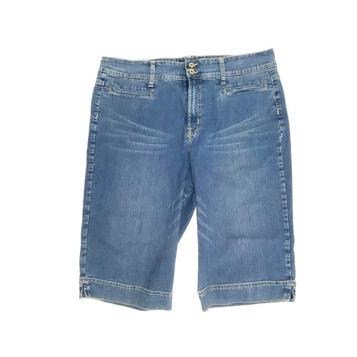 Bandolino Bermuda Back Flap Pockets Women's size 16 Medium Wash Blue Denim Jeans eBay