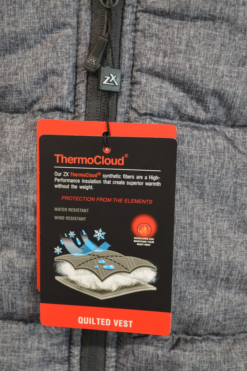 NEW Men's ZeroXposure Vest, ThermoCloud, ZX Technology, Gray