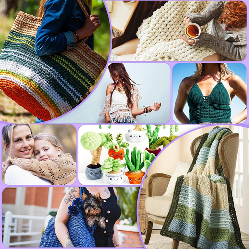 20Pcs Acrylic Yarn for Crocheting, Crotcheting Set for Beginners, Crochet Kit wi - Picture 7 of 8