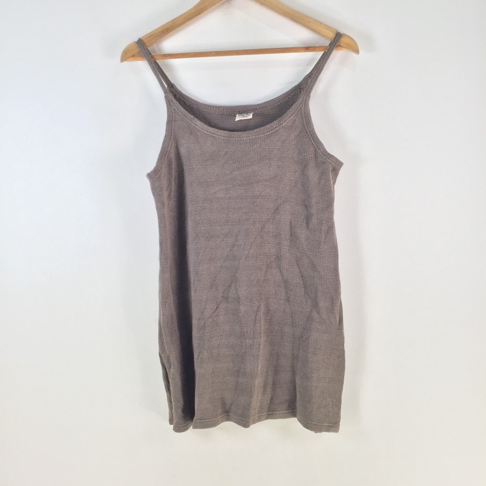 Skally Rags womens knit mini cami dress size S grey sleeveless cotton 112999