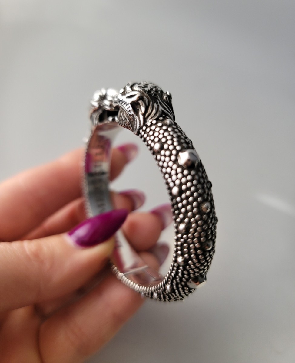Gucci Double Feline Tiger Head Garden Bracelet Hinged Cuff Gucci Double Feline Tiger Head Garden Bracelet Hinged Cuff