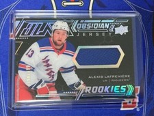 Alexis Lafreniere  RC 2020-21 UD Black Obsidian Rookies BLUE RANGERS JERSEY /399