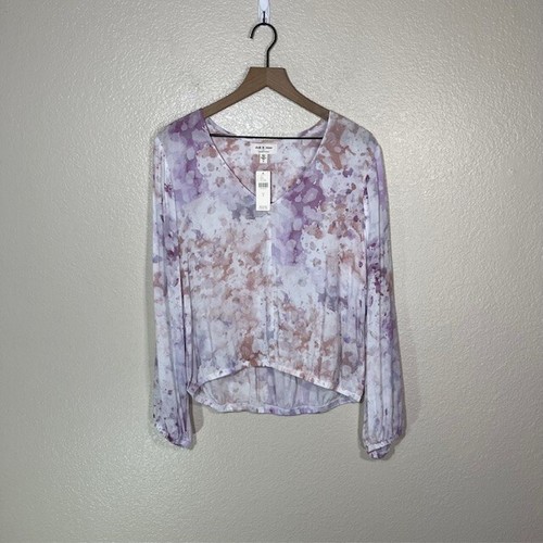 Cloth and Stone Top Damen große Viskose Bluse lila Farbe Anthropologie NEU