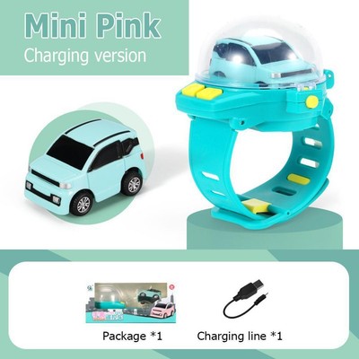 Mini Fernbedienung 2.4G Armbanduhr Rennwagen 4CH RC Fahrzeug Spielzeug (grün)