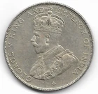 un089 King George V Straits Settlements 50 Cents Silver Coin 1921 EF