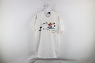Vintage 90s Mens XL Spell Out FAAC Findlay Ohio Short Sleeve T-Shirt White USA