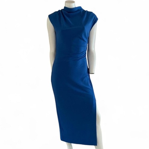 FOREVER NEW Samantha Cowl Neck midi dress azure blue 10 - Picture 2 of 5