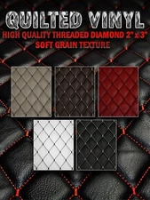 HQ Thread Quilted Vinyl Soft Grain Texture Diamond 2"x3" With 3/8" Foam Backing