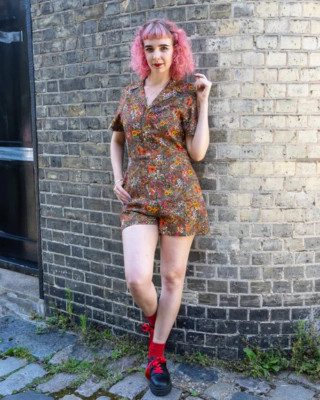 Run & Fly Cottagecore Garden Stretch Twill Playsuit