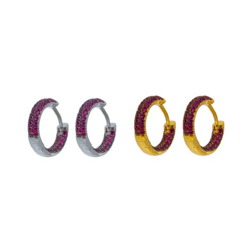 Pendientes Aros en plata y plata bañada en oro, adornados con pequeñas