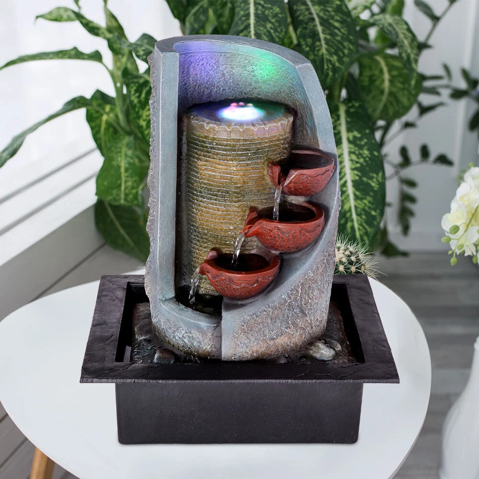 Fontaine de Table D'Intérieur RGB Changement Couleur Lampe Décorative H 39,5 CM - Photo 3/4