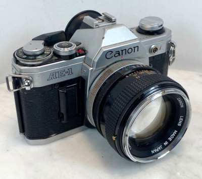 CANON AE-1 SLR 35mm Film Camera & CANON FD 50mm f1.4 Prime Lens