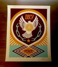 Shepard Fairey Obey PEACE DOVE Signed Numbered 97/250 Screen Print RARE
