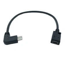 90° Angle USB-C USB Type c 3.1 Type-CMale to Mini USB Female Data Cable Cord