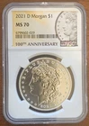 2021-D Morgan Dollar NGC MS70 100th Anniversary Label - Denver Mint $1 Coin