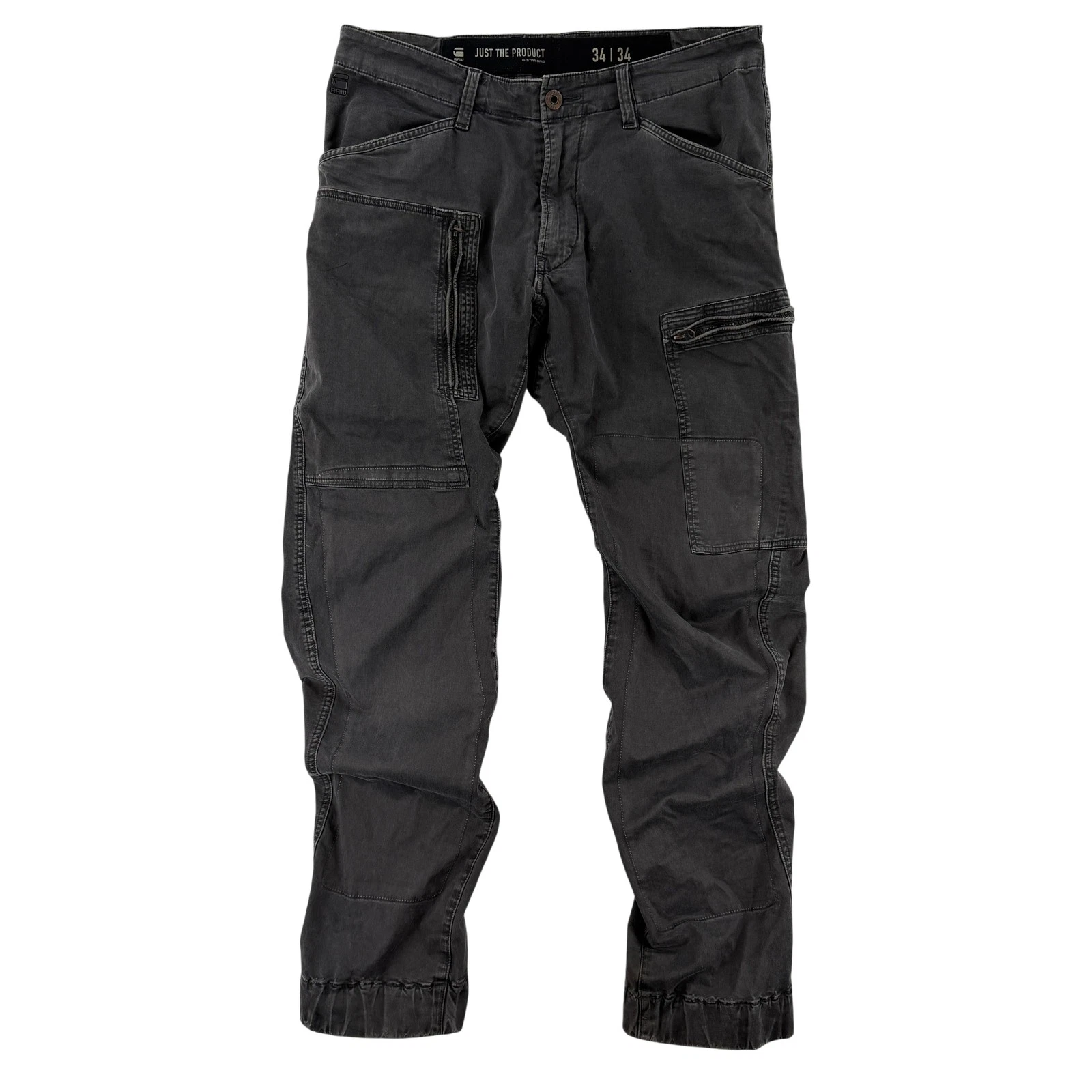 G Star RAW Cargo Pants Mens 34x34 (34x31) Gray Slim Fit Stretch Powel 3D Cuffed