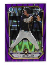 2026 Bowman Andrew Fischer Purple Wave /250 Refractor Rookie 1st Bowman