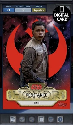 10cc FINN - RESISTANCE HONOR RED MEIYO LEGENDARY Star Wars Card Trader