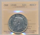 Canada George VI 50 Cents 1948 - ICCS MS63