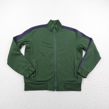 Vintage Polo Ralph Lauren Jacket Mens Medium Green Blue Track Stripe Sweatshirt